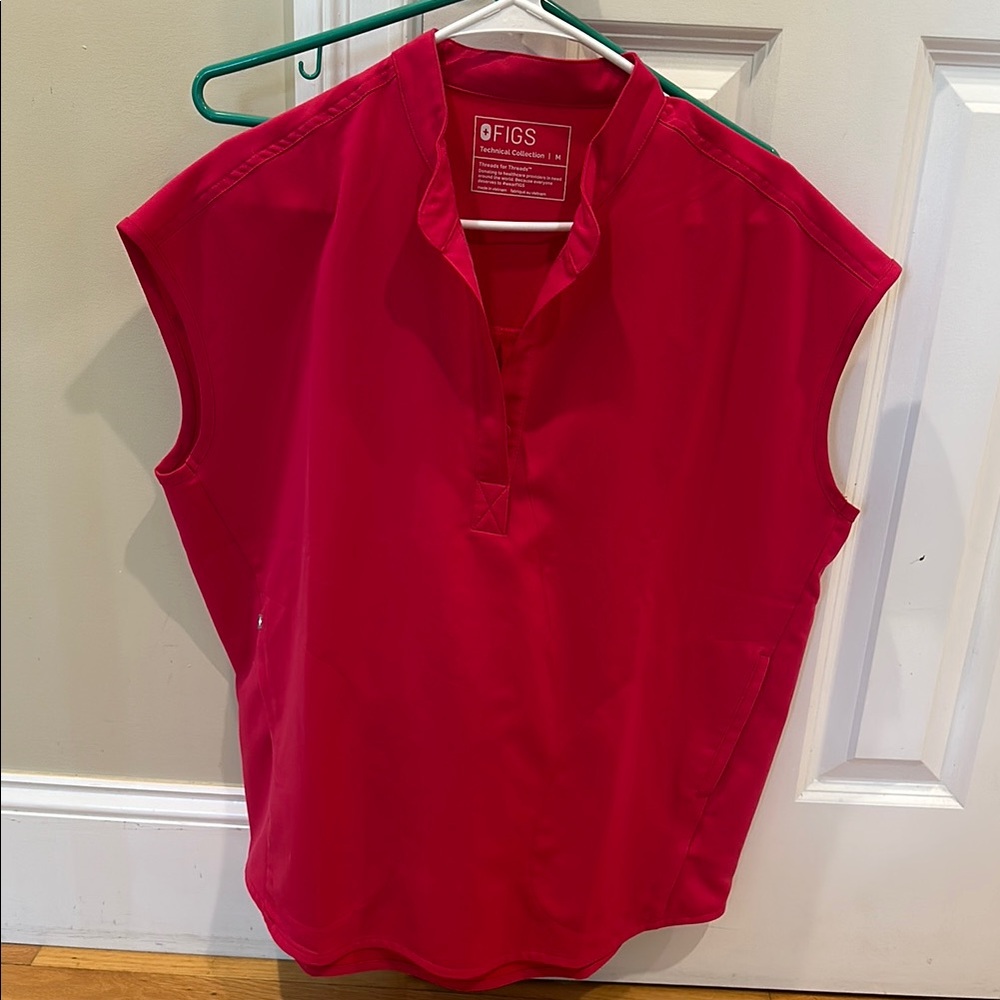 FIGS Women's Sleeveless Medical Tank Top in Bright Red